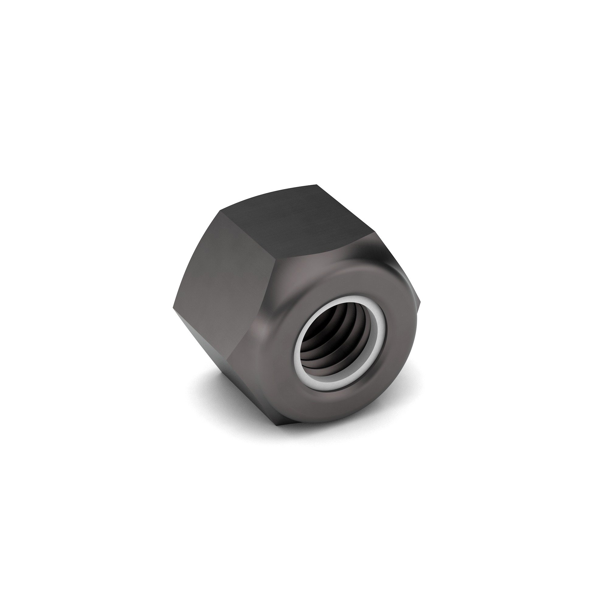 #10-32 Carbon Steel NTM Nylon Insert Lock Nut Zinc Clear Trivalent