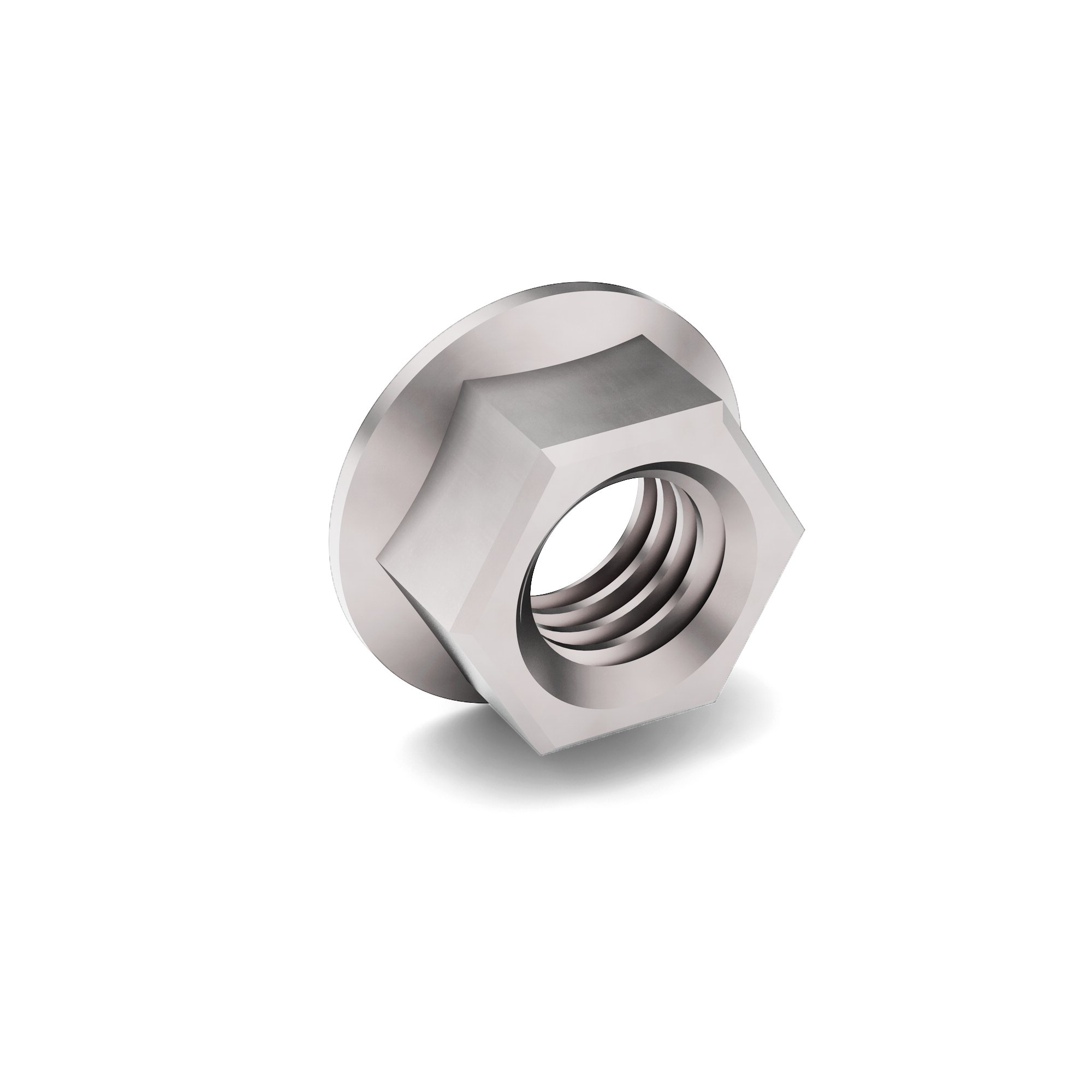 M5-0.8 ISO 8 Hex Flange Nut DIN 6923 Zinc Clear